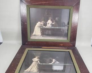 152 Lot 59 Pair of antique enhanced photographs by Thompson