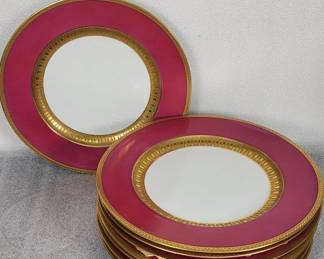 334 Lot 343h Vintage pink and gold Bavarian dinner plates