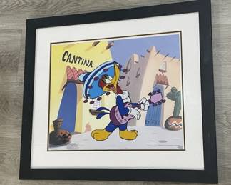 381 Lot 367h Framed Woody Woodpecker cel