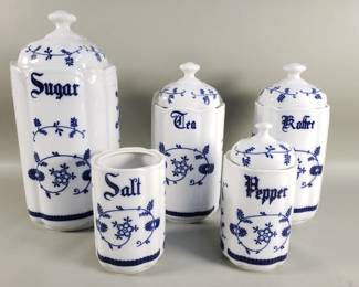 506 Lot 435 Group of vintage porcelain canisters by