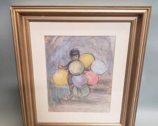 176 Lot 211 Nell Coover mixed media painting