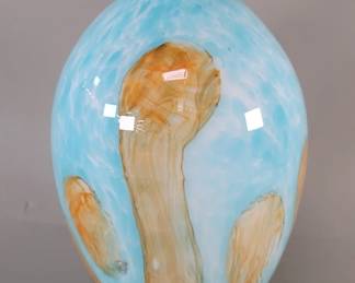 402 Lot 378 Hand blown studio art glass vase