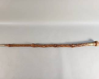 635 Lot 559 Cholla cactus wood and brass walking cane