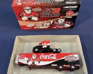 358 Lot 355h Bobby Labonte Coca Cola diecast tractor and