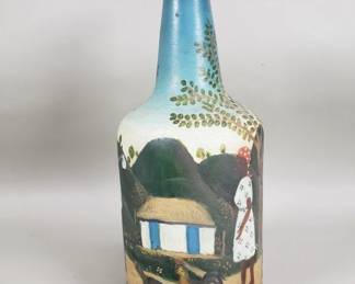 130 Lot 143 Vintage hand painted decanter missing stopper