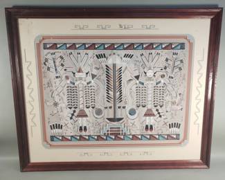 014 Lot 111 Sammy Myerson Navajo sand art Holyman and
