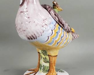 208 Lot 221 Ceramic partridge shape sauce boat