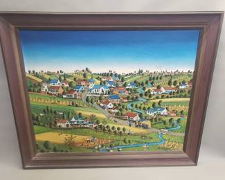 544 Lot 471 Signed A Sylvain Dagstijd in Vlaanderen oil o