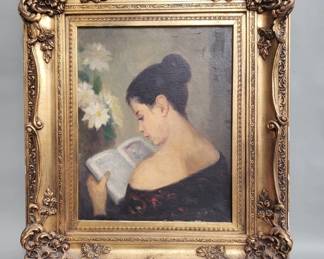 105 Lot 108 Vintage signed oil on canvas