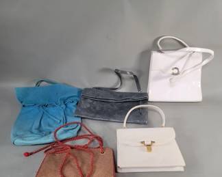 619 Lot 544 Group of leather fabric faux leather handbags