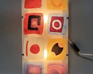 442 Lot 398 Vintage Ikea frosted glass and metal Gyllen wall