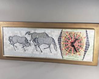 090 Lot 103 Mid century mosaic wall clock
