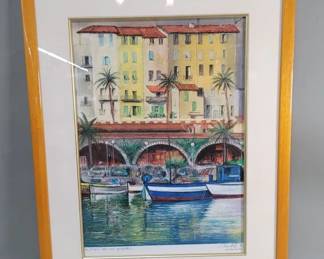 104 Lot 110 Signed C Vandelli pastel painting