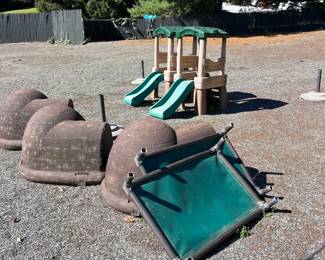 Various doggy daycare outside items