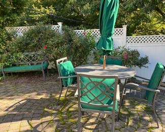 Outdoor dinning set and loveseat