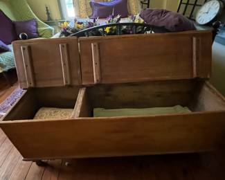 Antique double lid chest
