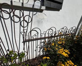 Bird and heart wrought iron lawn decor