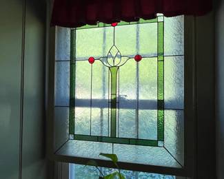 stained glass window decor  - 2 matching panels