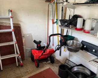 Various garden tools and pet supplies