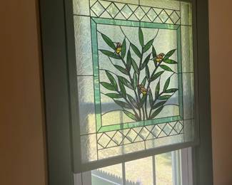 Bird themed stained glass, 3 in series