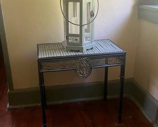 side table with lantern