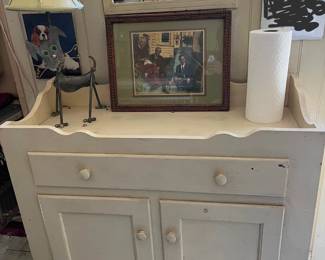 Farmhouse dry sink and decor
