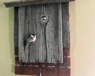 Bird and peeping bird wall art