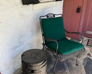 Vintage outdoor chairs and side tables