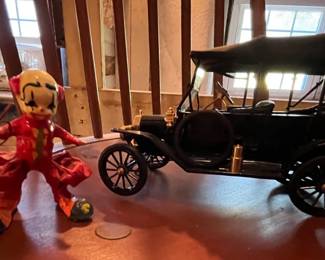 Franklin Mint Model T and Mexican Papier mache clown