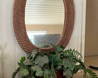 Wicker mirror
