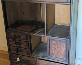 Funky Asian style storage piece that needs some repair