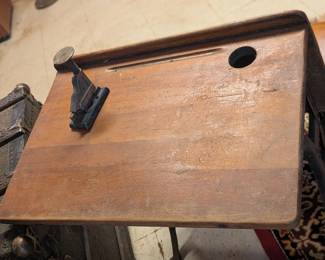 Vintage School Desk with Vintage Stapler