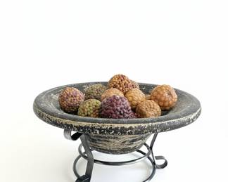 Decorative Bowl with Assorted Decorative Spheres