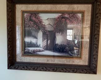 Framed Mediterranean Courtyard Print