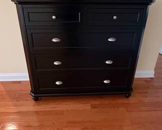 Five-Drawer Black Dresser
