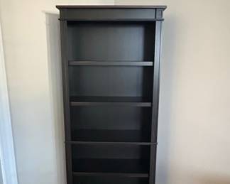 Tall Black Wooden Bookcase