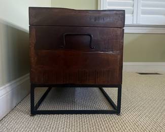 Industrial Style Wood and Metal Storage Chest