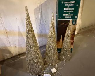 Decorative Lighted Cones, 3-Piece Set