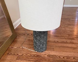 Textured Gray Ceramic Table Lamp
