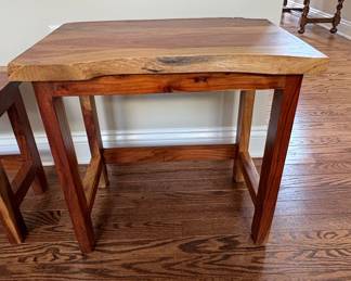 Live Edge Wood Side Table