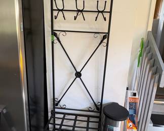 Wrought Iron Hall Tree with Shoe Rack