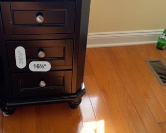 Three-Drawer Black Nightstand