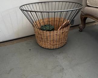 Metal and Wicker Basket