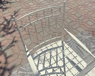 White Painted Metal Outdoor Dining Set