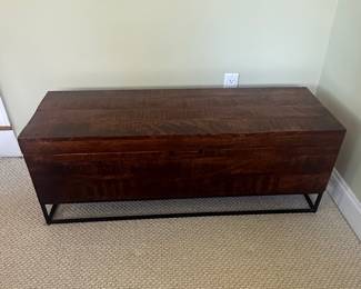Industrial Style Wood and Metal Storage Chest