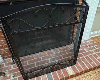 Three-Panel Wrought Iron Fireplace Screen