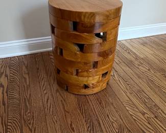 Teak Wood Open-Work Side Table