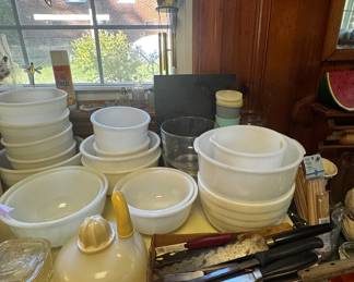 Fire King and Assorte Glass Kitchen Bowls