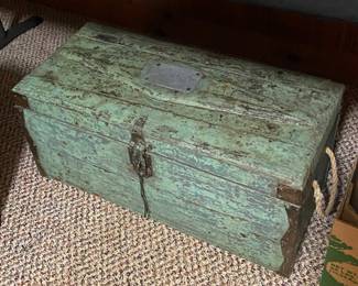 Primitive Green Paint Chest