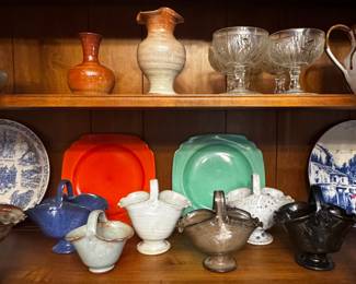 N.C. Pottery Baskets/Clear Iris and Herringbone Sherberts